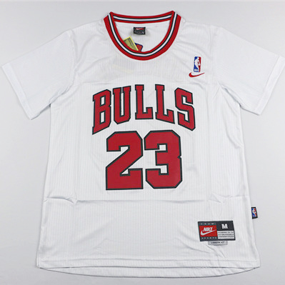 Maillot Authentique Manche Courte Bulls Jordan 23 Blanc